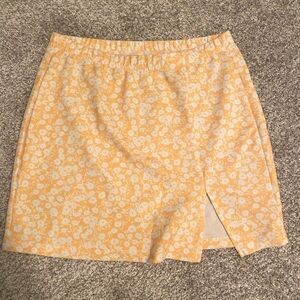 Yellow flower pattern shein skirt